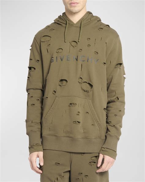 givenchy gothic oversized hoodie|givenchy men's destroyed hoodie.